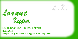 lorant kupa business card