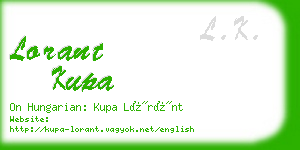 lorant kupa business card